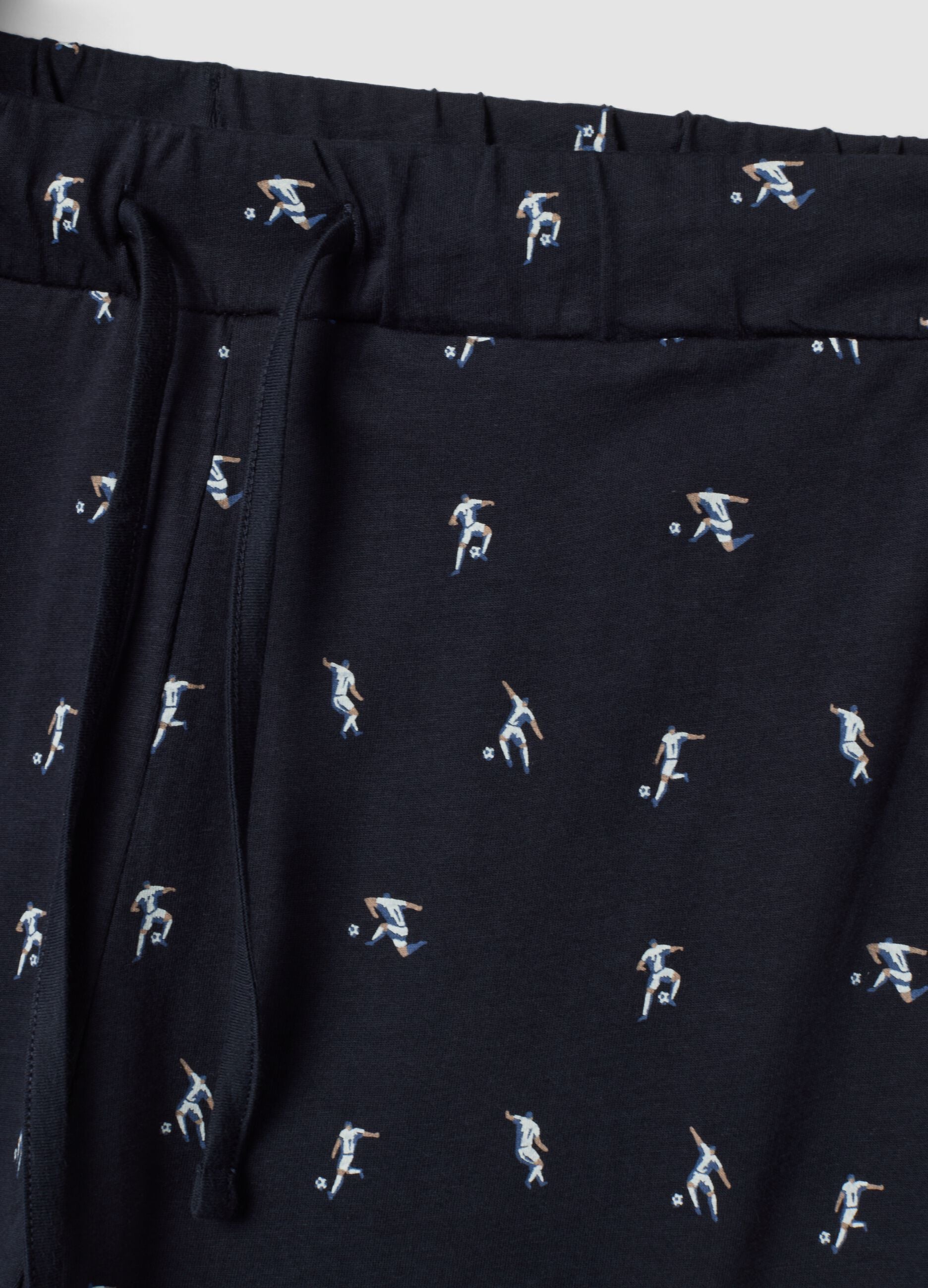 Blue organic cotton crew-neck pyjamas