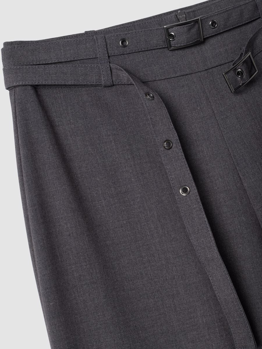 Grey formal stretch-viscose trousers with belt_7