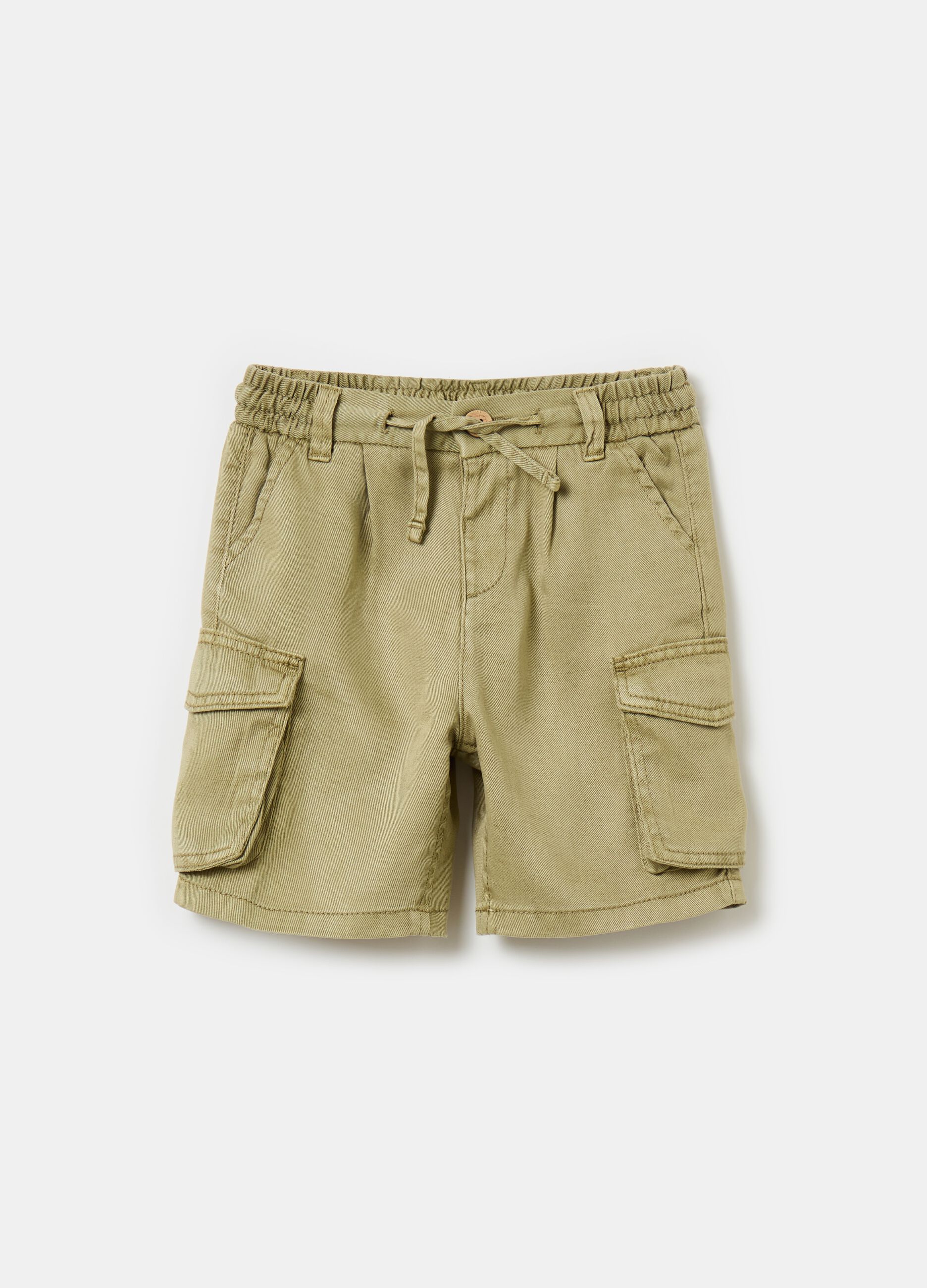 Lyocell linen and cotton shorts