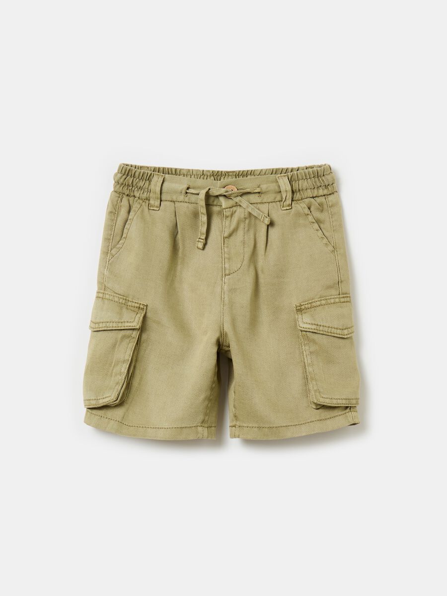 Lyocell linen and cotton shorts_0