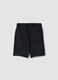 Black pure cotton shorts with elasticated waist_1
