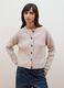 Beiger Rundhals-Cardigan aus elastischer Wolle und Alpaka, Regular Fit_2