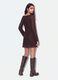 Braunes Kleid aus Stretchmaterial mit tiefem V-Ausschnitt, Regular Fit_2