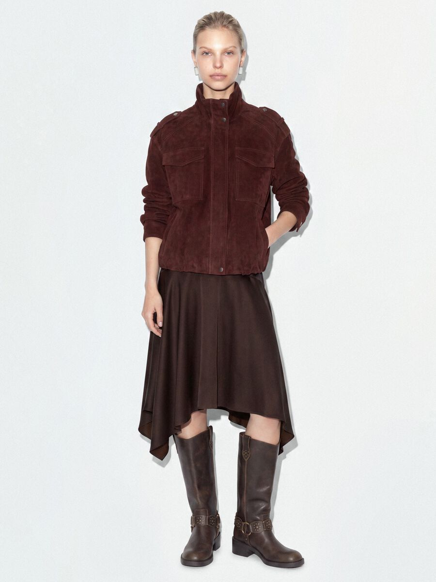 Red genuine leather jacket in regular fit_1