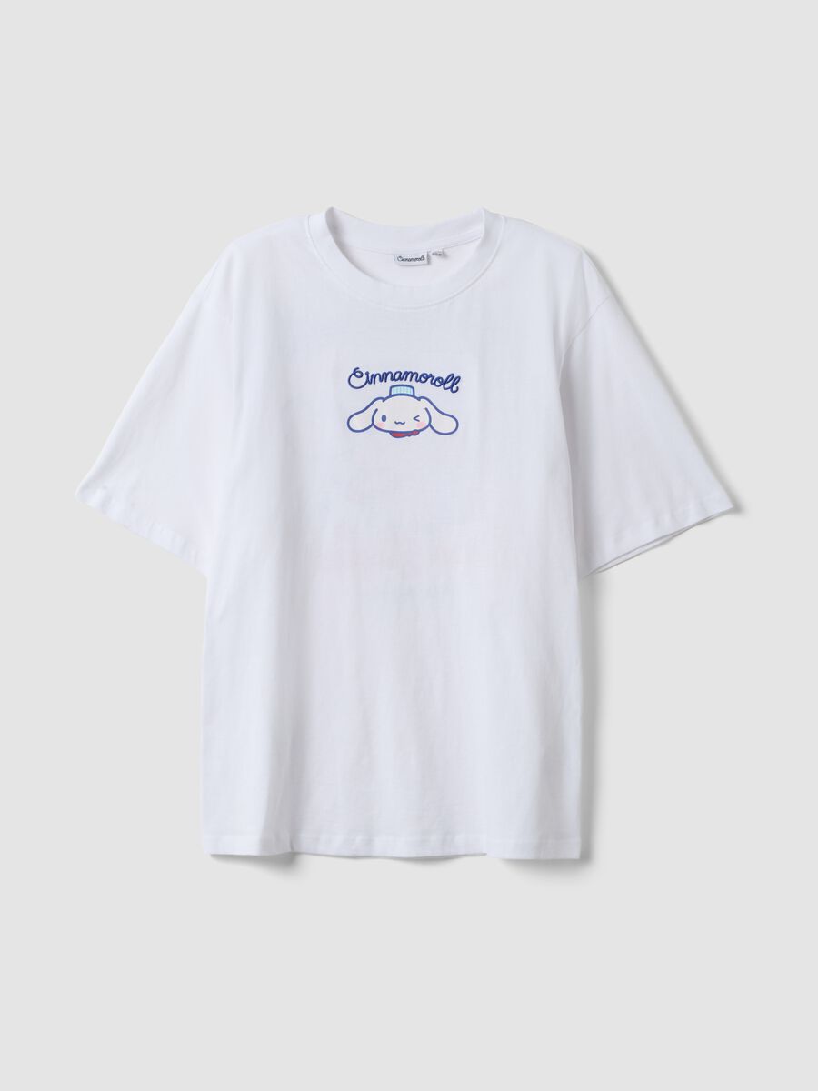 White pure cotton short-sleeve printed T-shirt_0