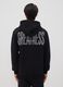 Sweatshirt preta com capuz e fecho de correr em mistura de algod&atilde;o_3