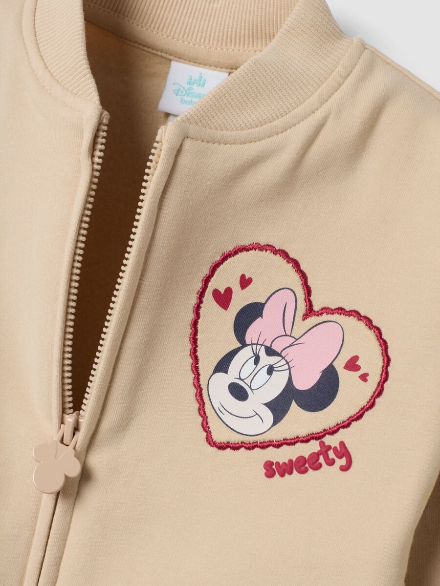 Beige oversized organic stretch cotton sweatshirt with Minnie print_3