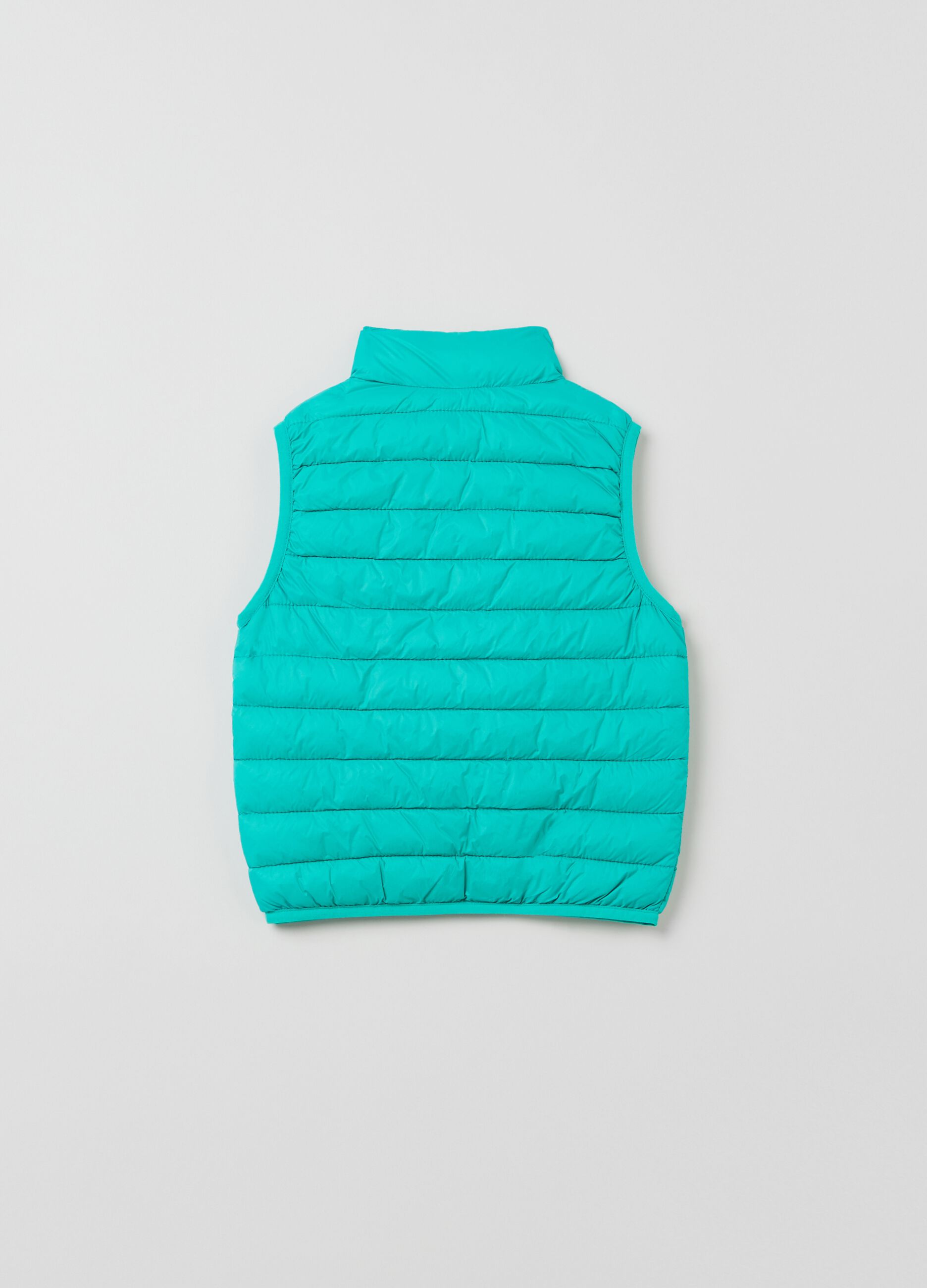 Ultralight down gilet with high neck