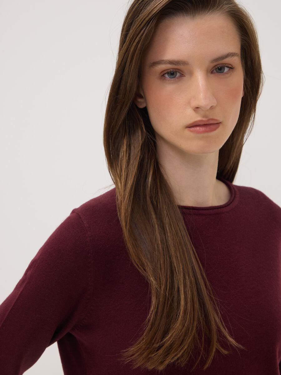 Purple long-sleeved crew-neck top_2