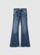 Flared jeans in blue stretch denim cotton_4
