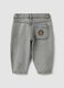 Grey baggy-fit pure cotton jeans with prints for baby boy_1
