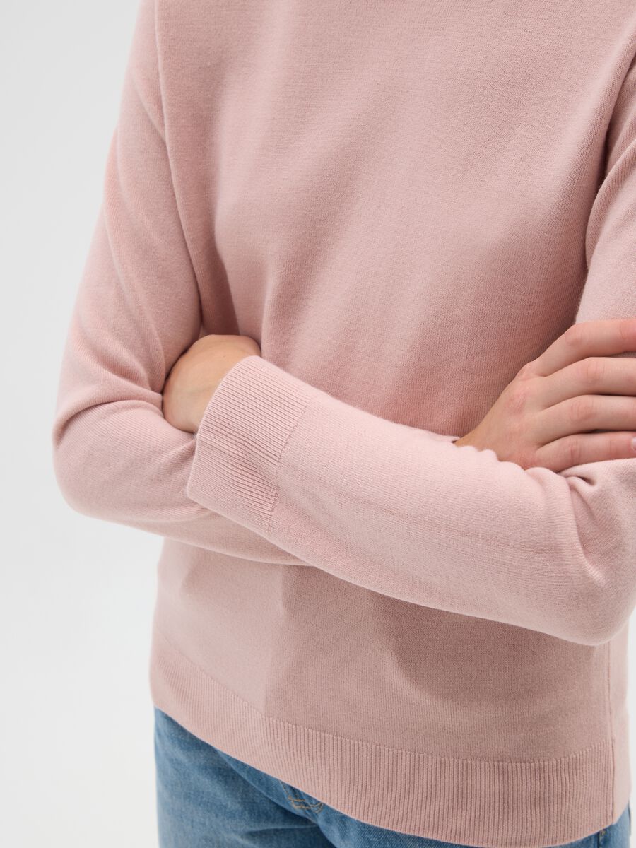 Pink Crew Neck Sweater Regular Fit_3