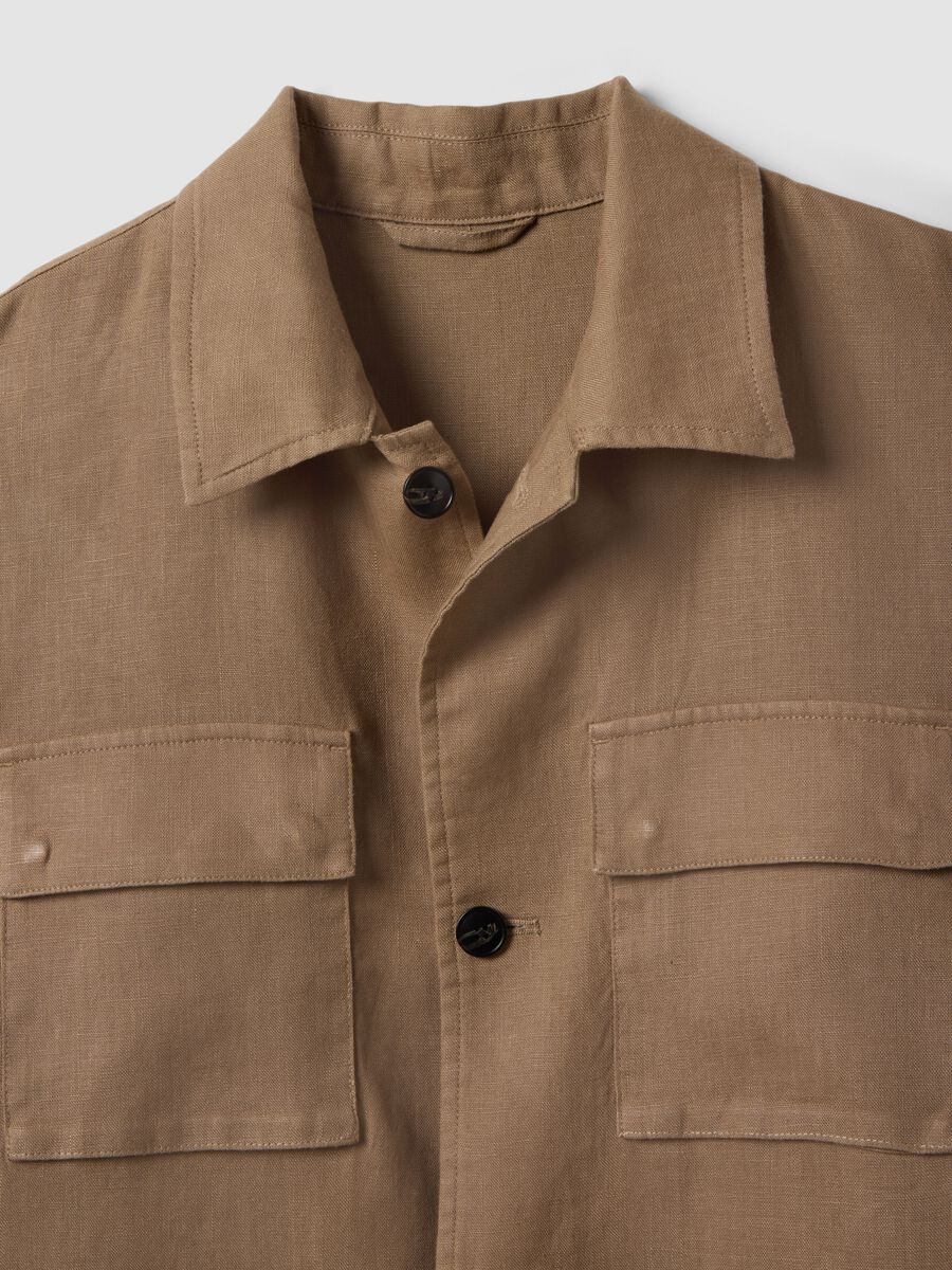 Brown pure linen blazer regular fit_6