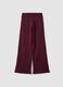 Pantaloni viola prugna in puro cotone wide leg_1