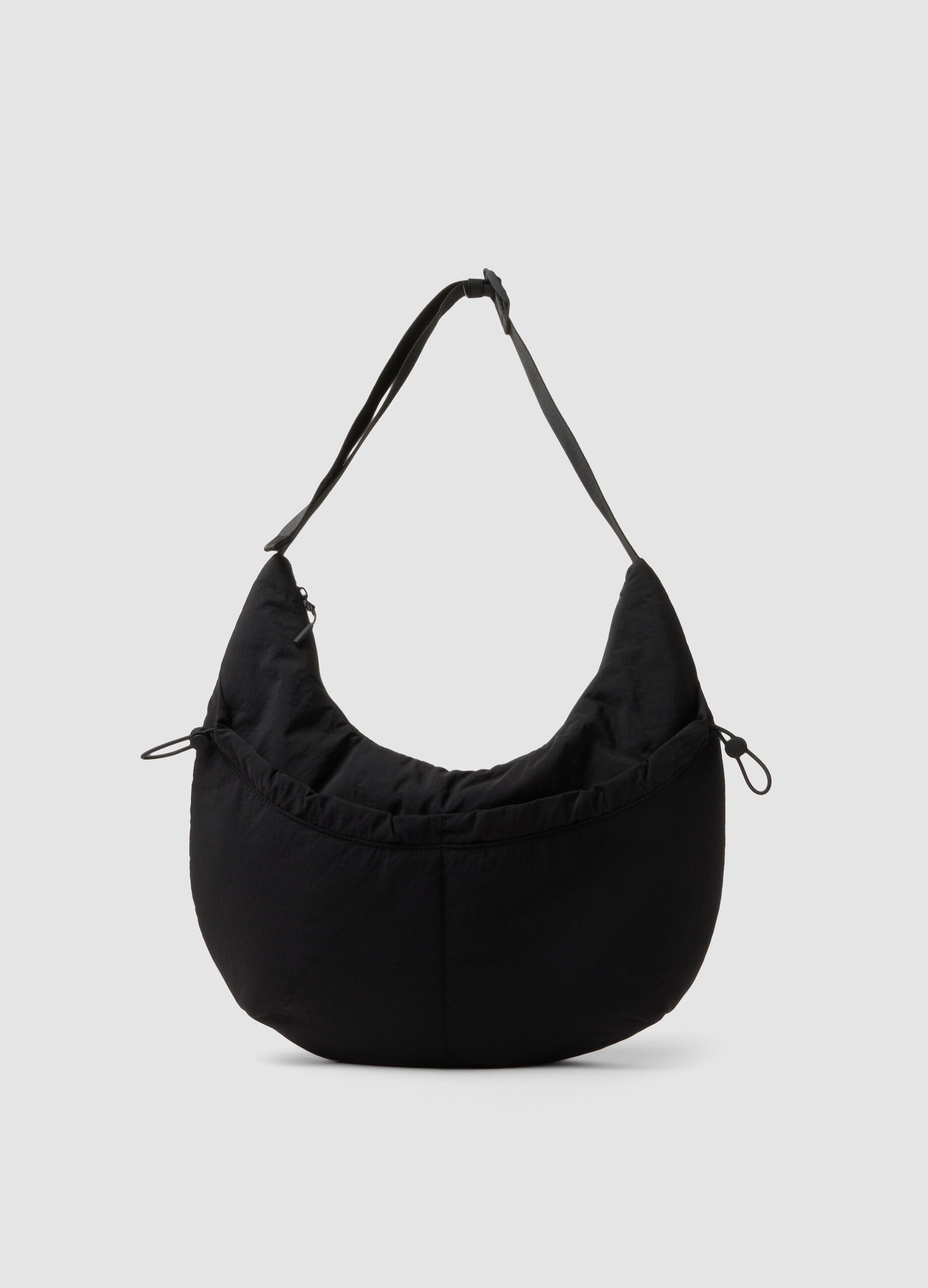Black shoulder bag with adjustable strap
