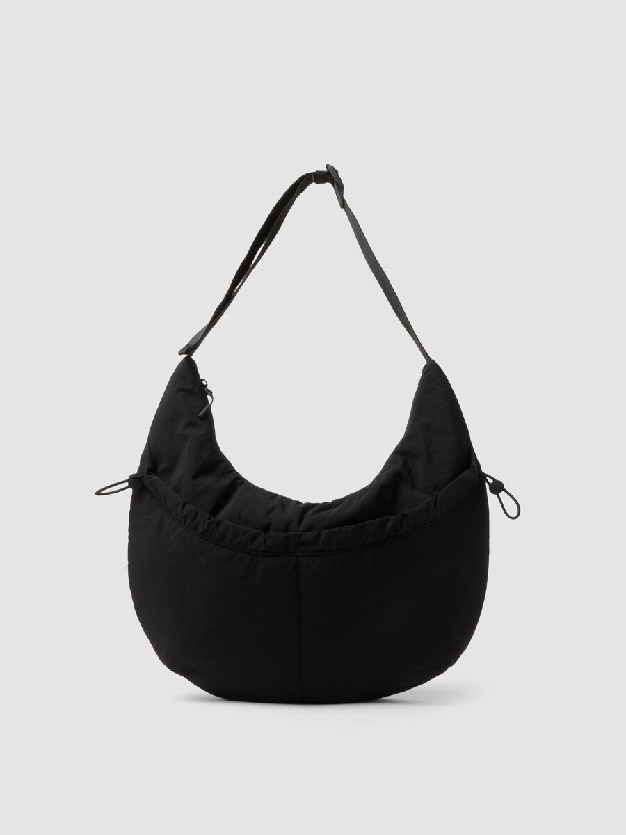 Black shoulder bag with adjustable strap_0