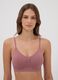 Pink non-padded stretch-fabric bra with ruched detail_0