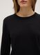Black long sleeve T-shirt in pure cotton regular fit_3