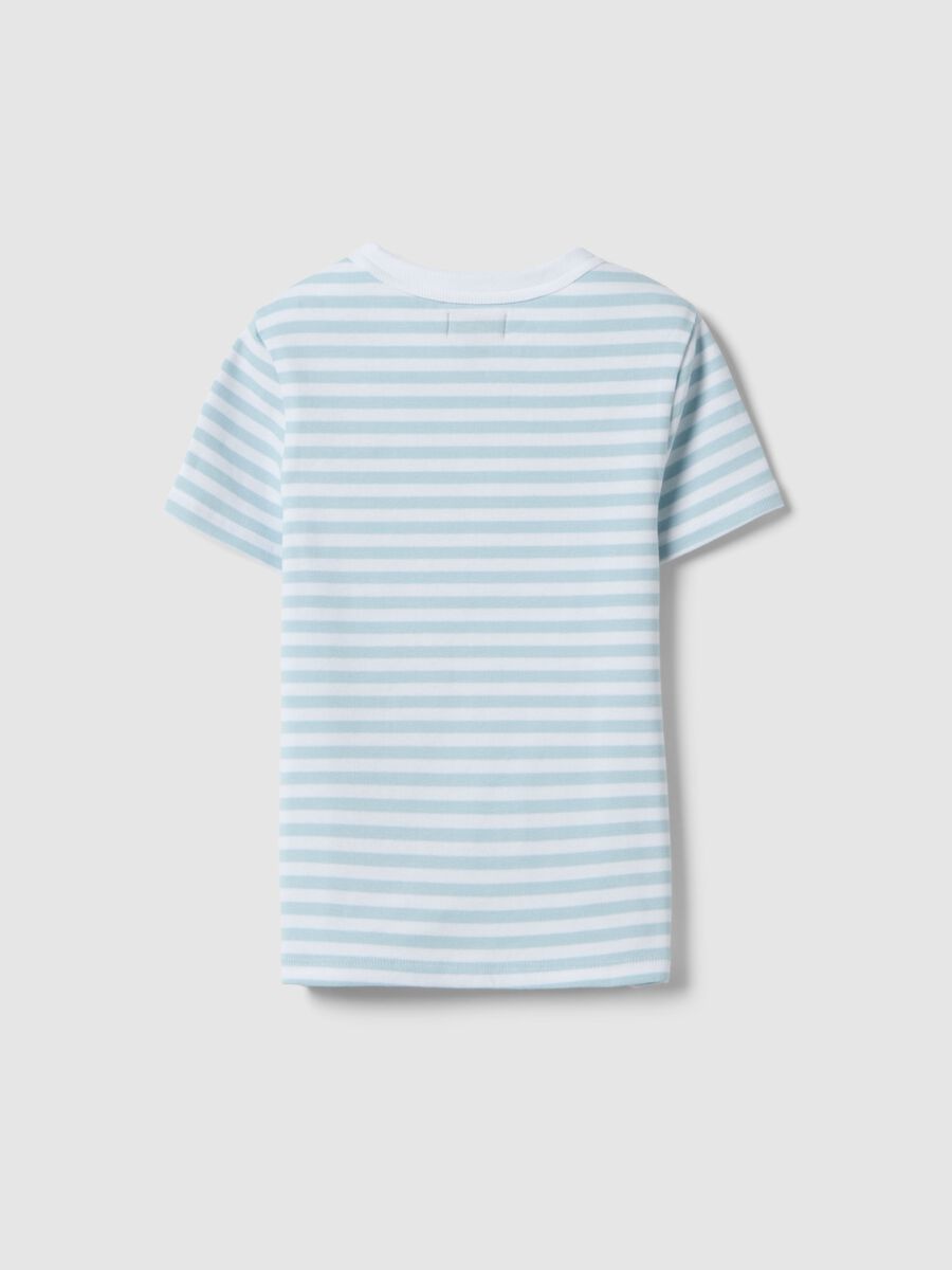 Multicolour striped slim fit stretch cotton girls' T-shirt_4