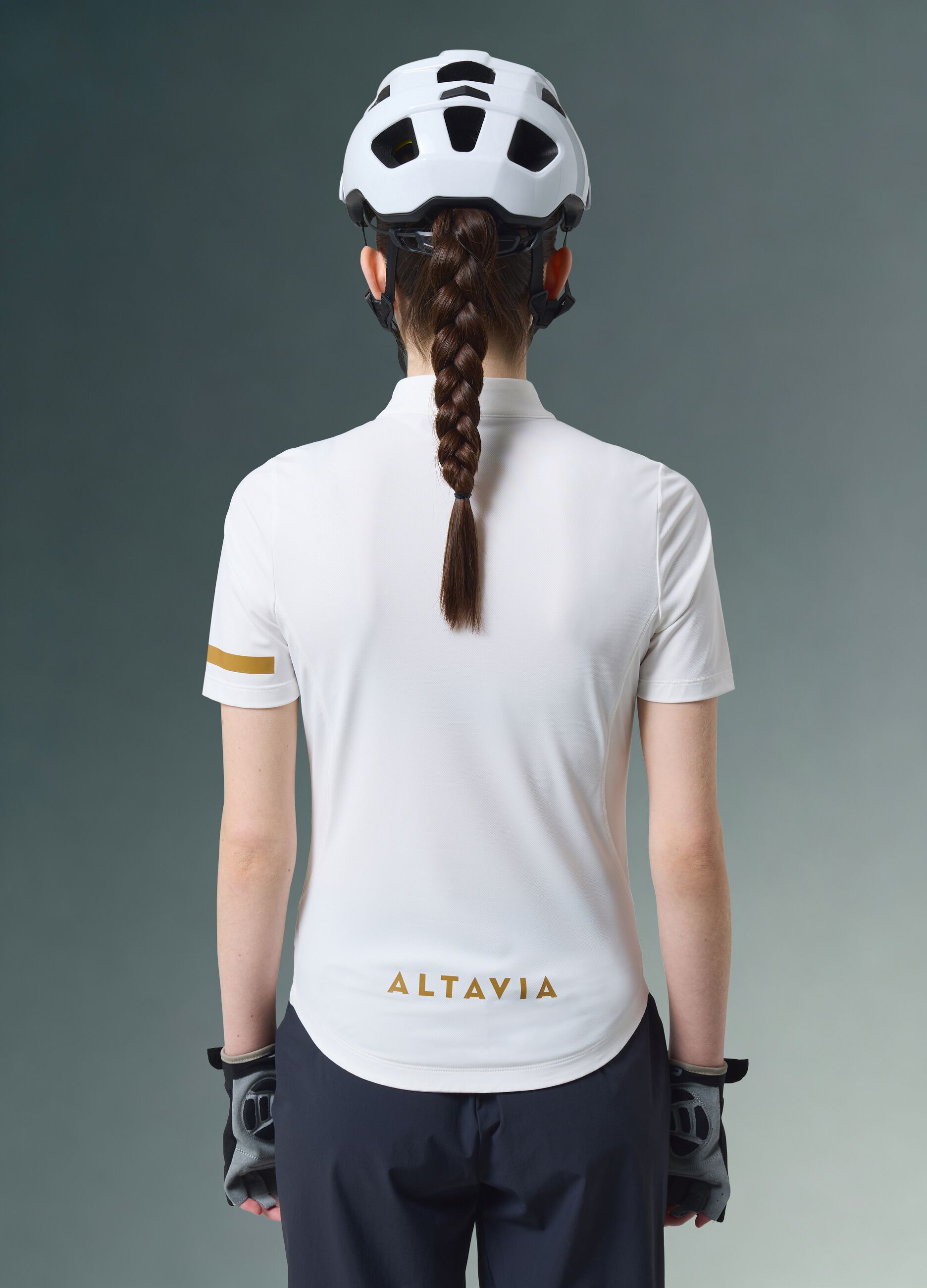 Wei&szlig;es ALTAVIA BIKE Funktions-T-Shirt aus Stretchgewebe