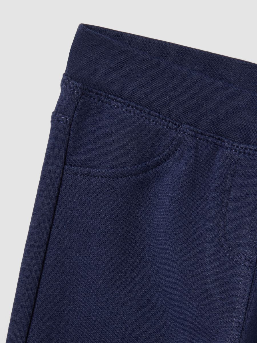 Girls&rsquo; blue organic stretch cotton flared trousers_2