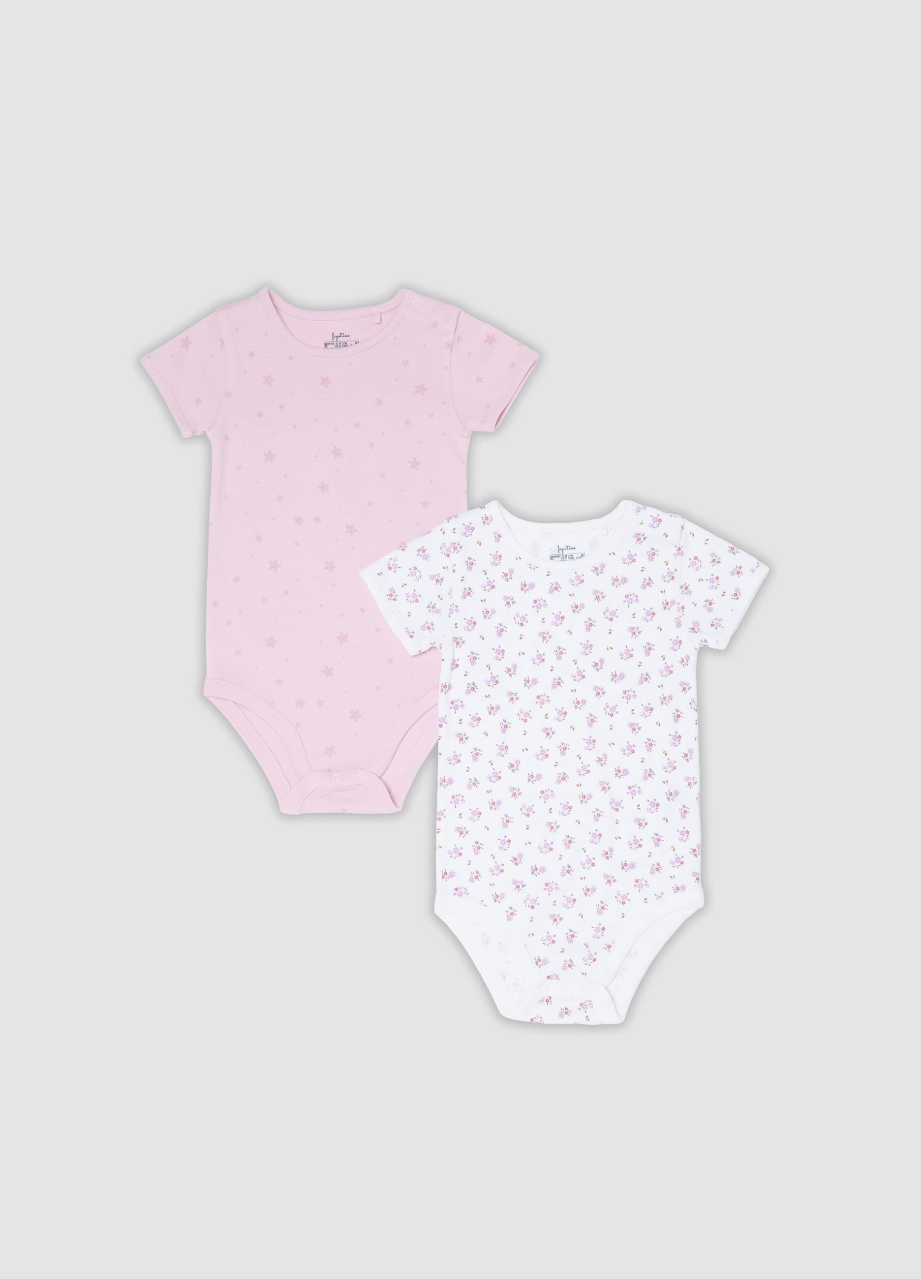 2er-Pack rosa Kurzarm-Bodys aus Bio-Baumwolle f&uuml;r Babys und M&auml;dchen