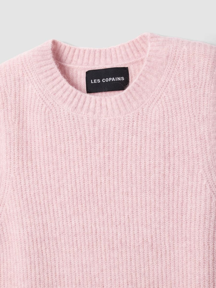 Pink crew-neck wool and alpaca stretch-knit gilet_5