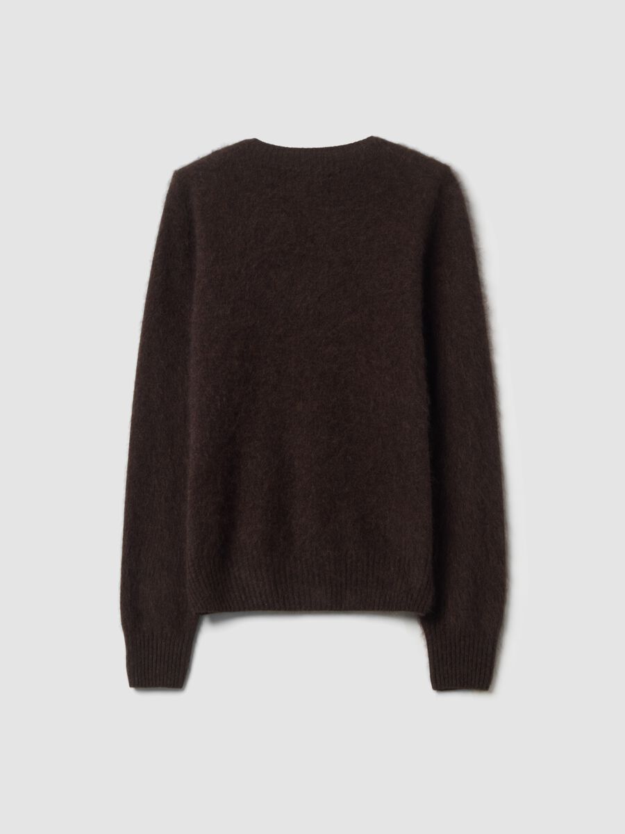 Brown crew-neck wool and cashmere-blend jumper, oversized fit_6