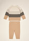 Beiges Set aus reiner Baumwolle mit Oberteil und Hose_1