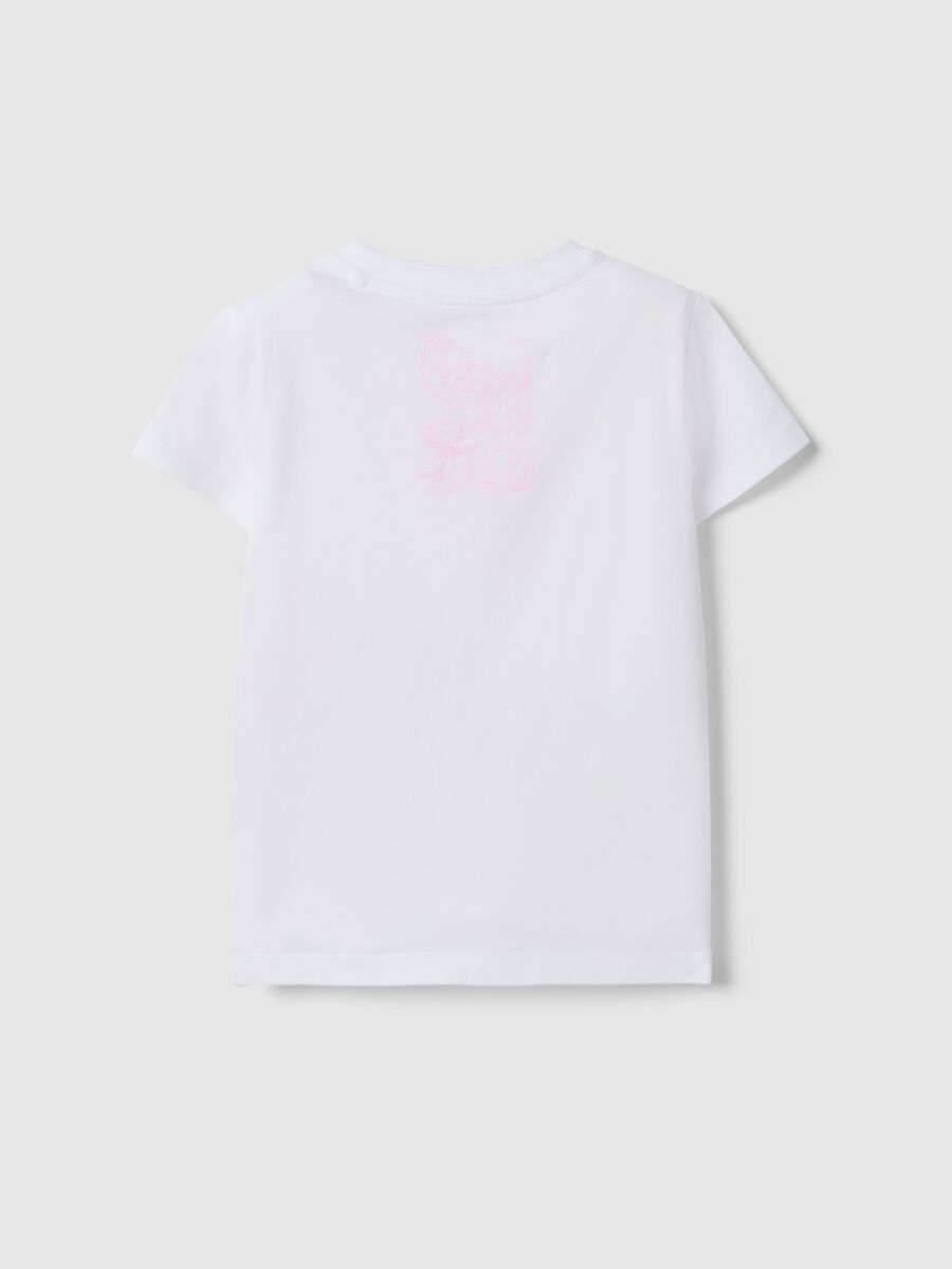White girl's stretch cotton T-shirt with embroidered flowers_1