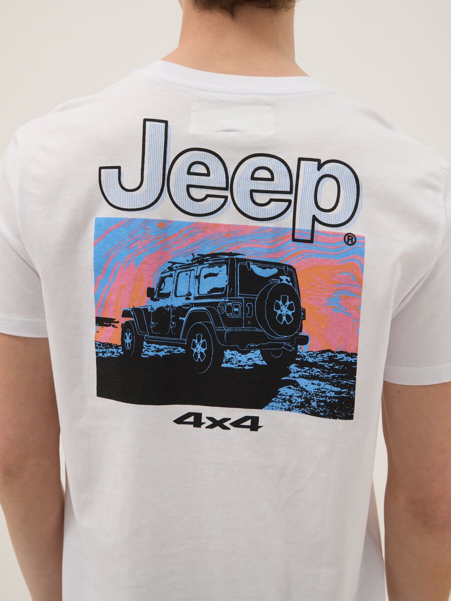 Wei&szlig;es T-Shirt aus reiner Baumwolle mit Jeep-Logo, Regular Fit_3