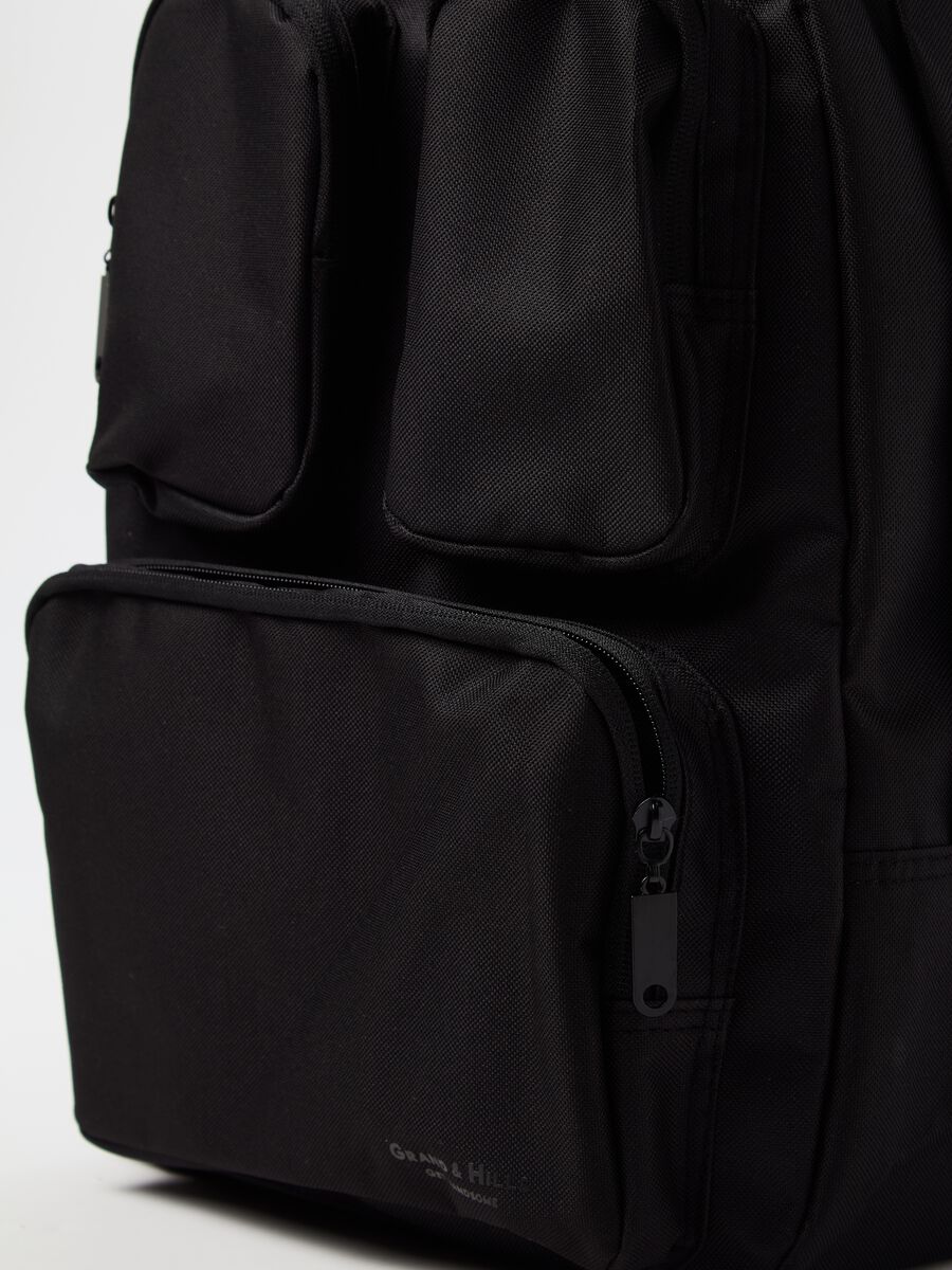 Backpack with external pockets and logo print_2