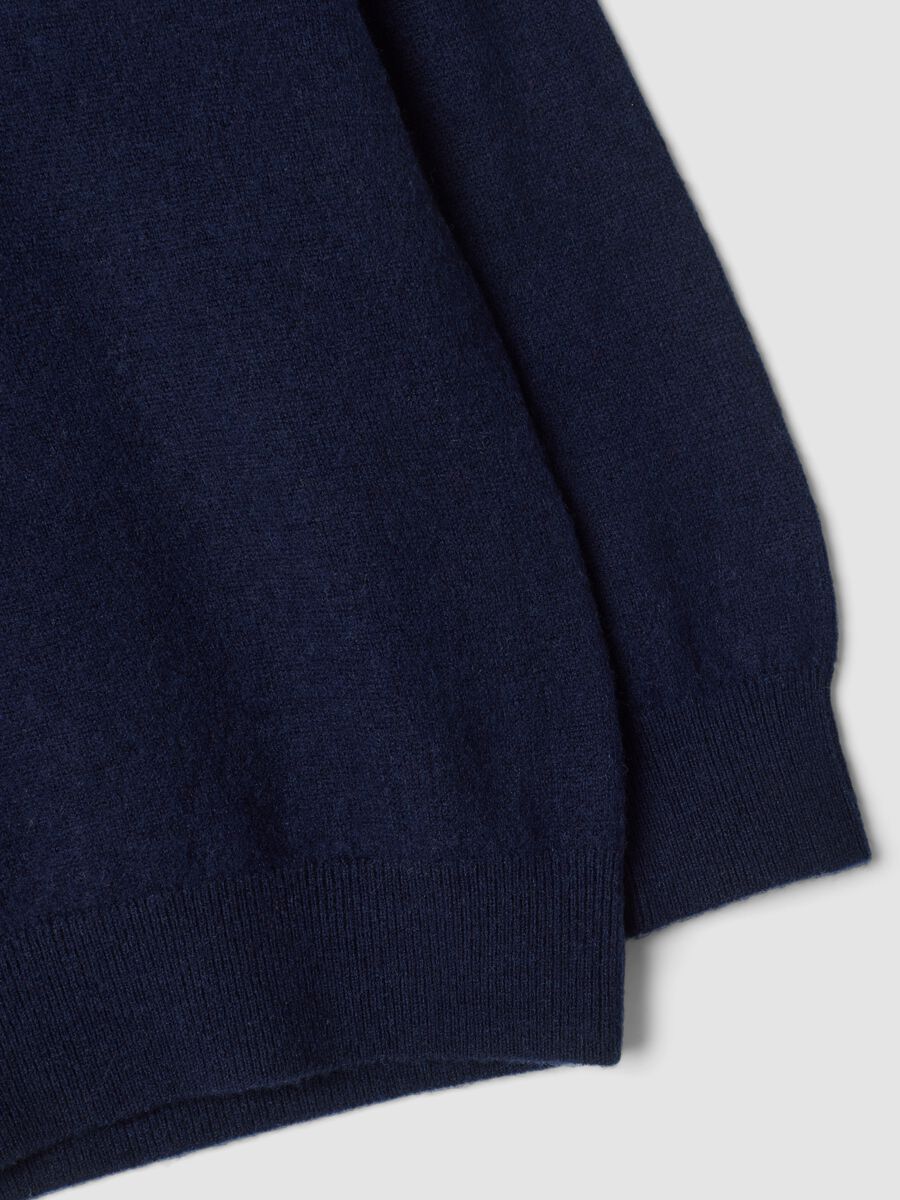 Maglia blu in pura lana a maniche lunghe regular fit_1