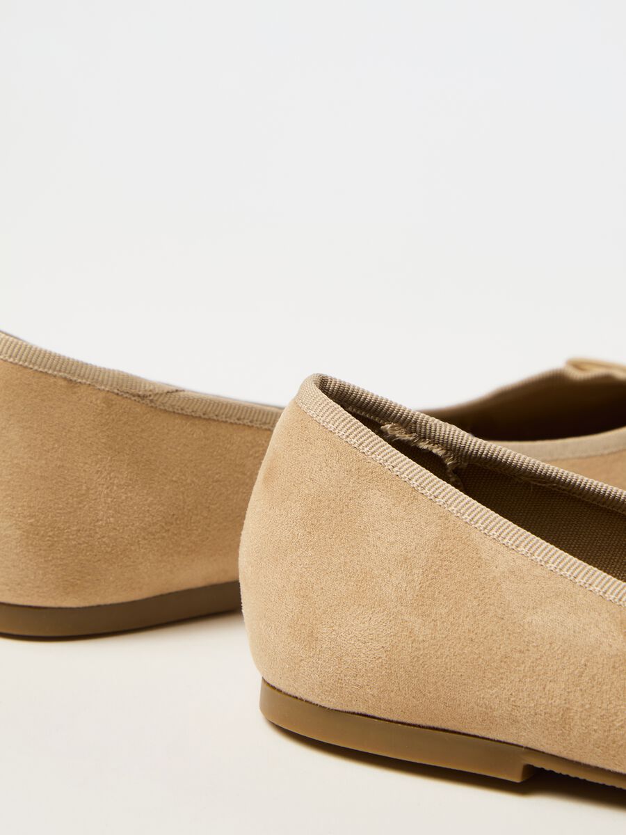 Suede ballerina flats with bow_1
