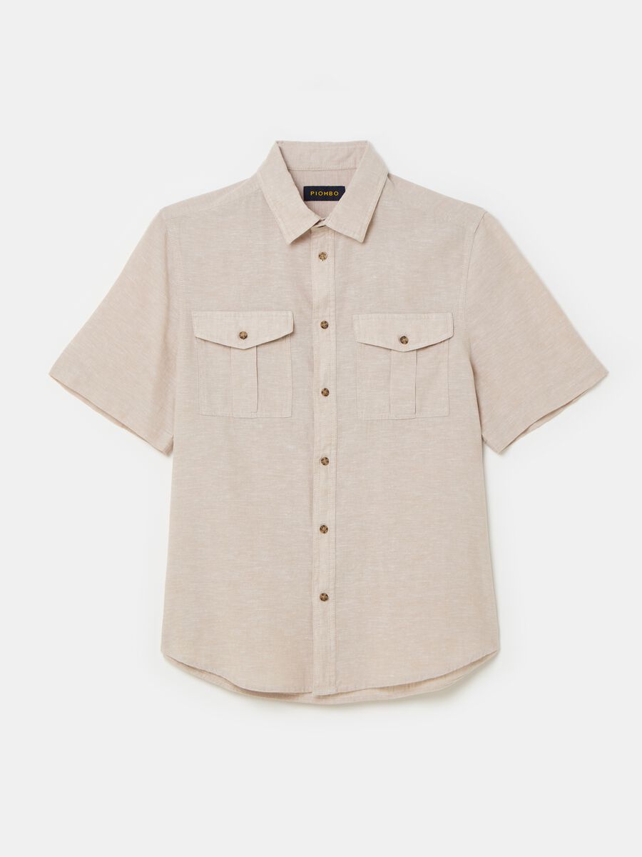 Camisa de manga corta de lino y algodón_3