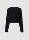 Blue stretch-cotton cardigan with deep V-neck_6
