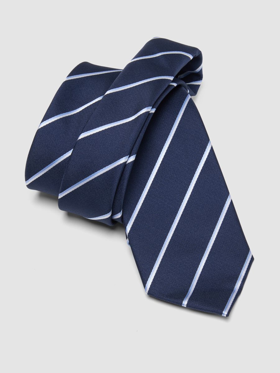 Corbata azul de rayas, pala de 7,5 cm_2