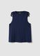 Blue pure cotton tank top with shoulder ties_0