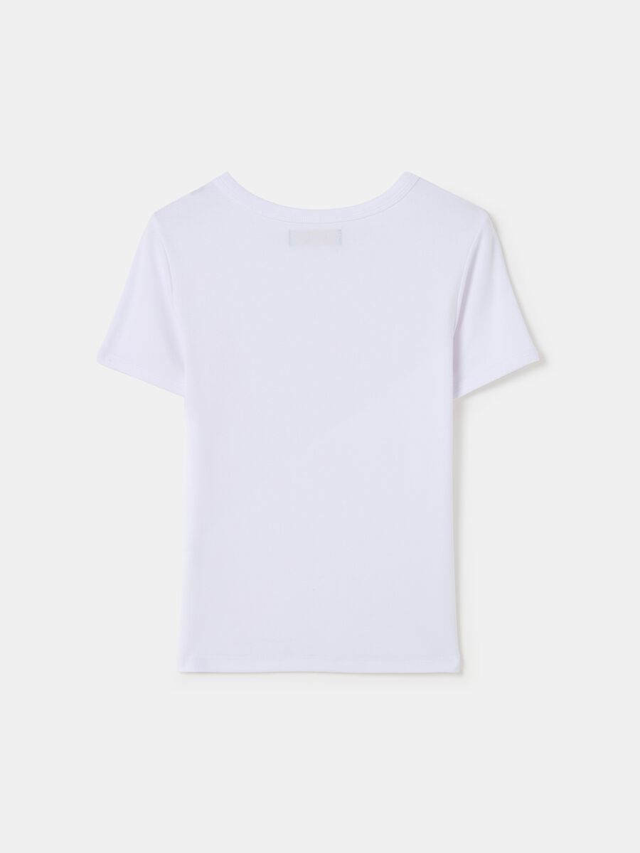 T-shirt girocollo in cotone stretch_4