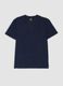 T-shirt azul em algod&atilde;o mercerizado puro com decote em V profundo_0