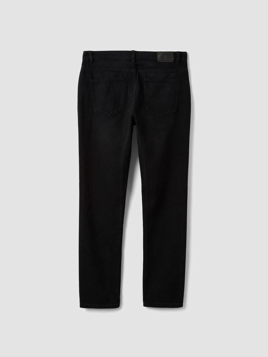 Black cotton and viscose-blend slim-fit jeans_2