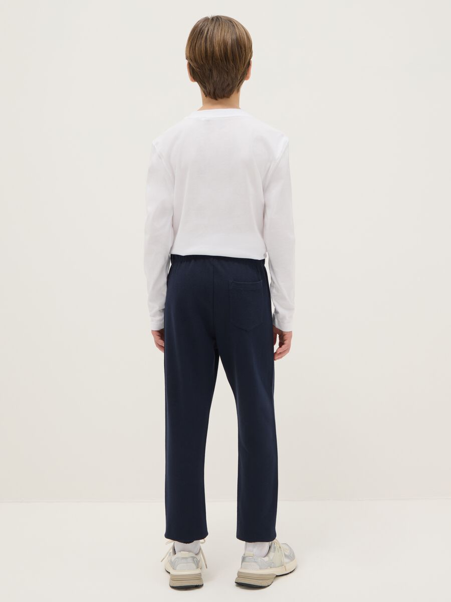 Boy's Blue Cotton Jogger Trousers Regular Fit_1