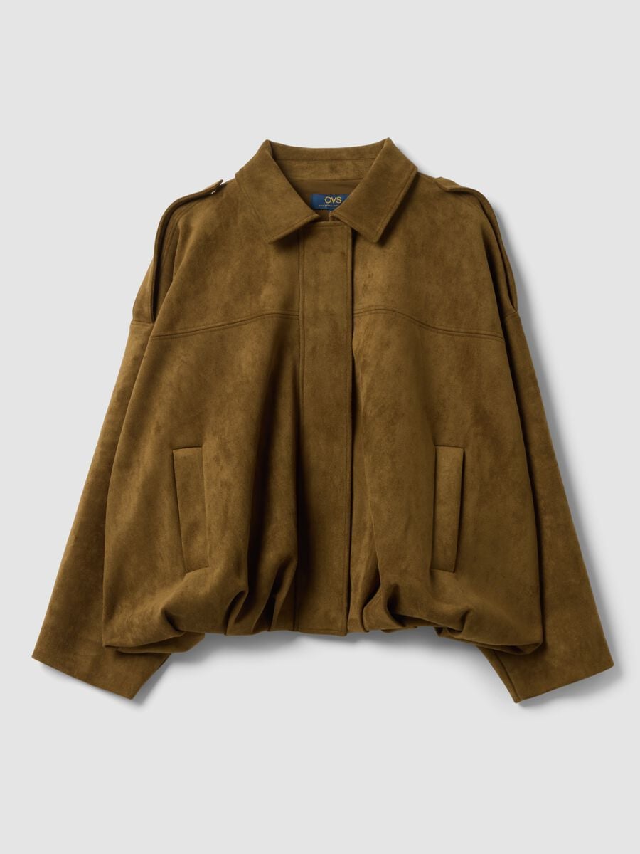 Green stretch-fabric jacket with zip, regular fit_4