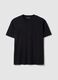 Schwarzes Herren-T-Shirt mit Rundhals aus reiner Baumwolle, Relaxed Fit_4