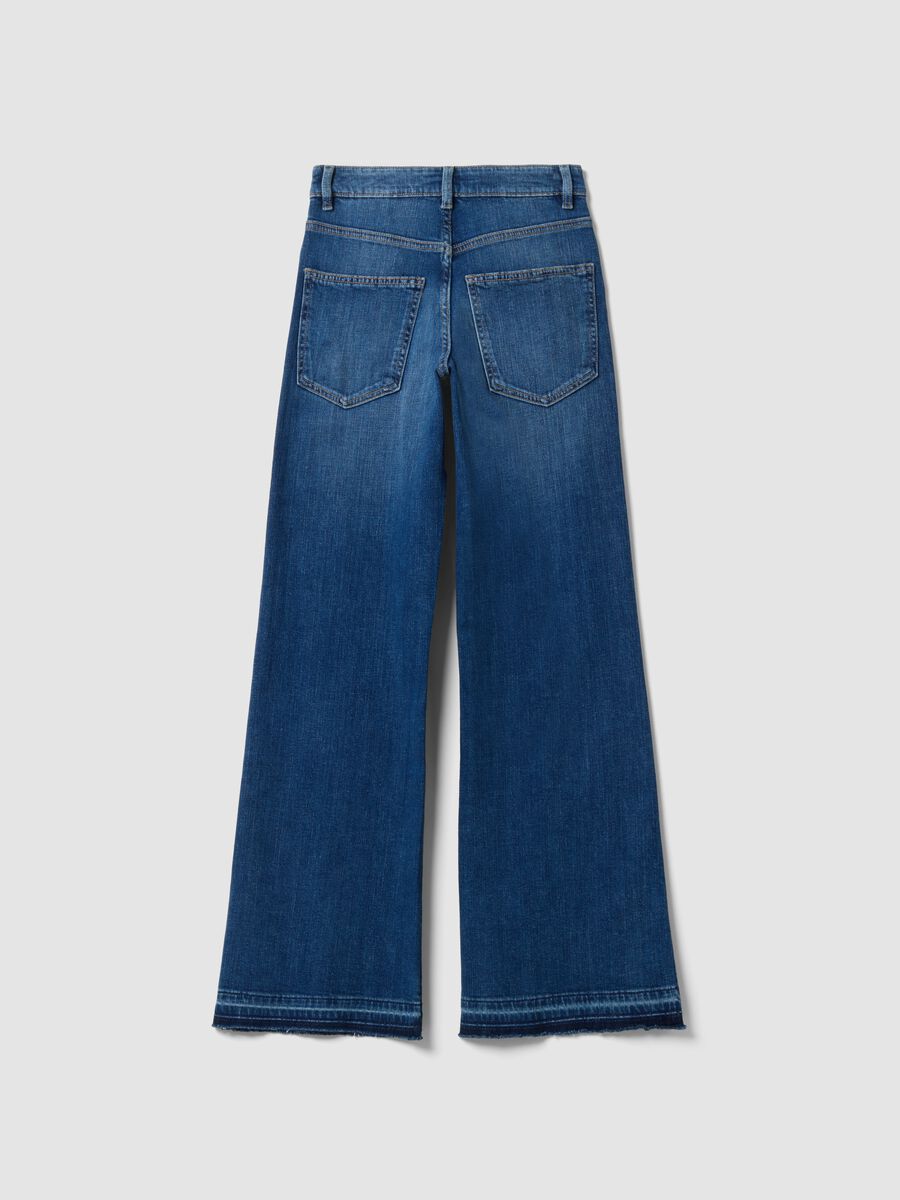 Blaue Wide-Leg-Jeans aus Stretch-Baumwolle_2