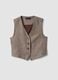 Multicolour striped regular fit viscose and linen blend waistcoat_5