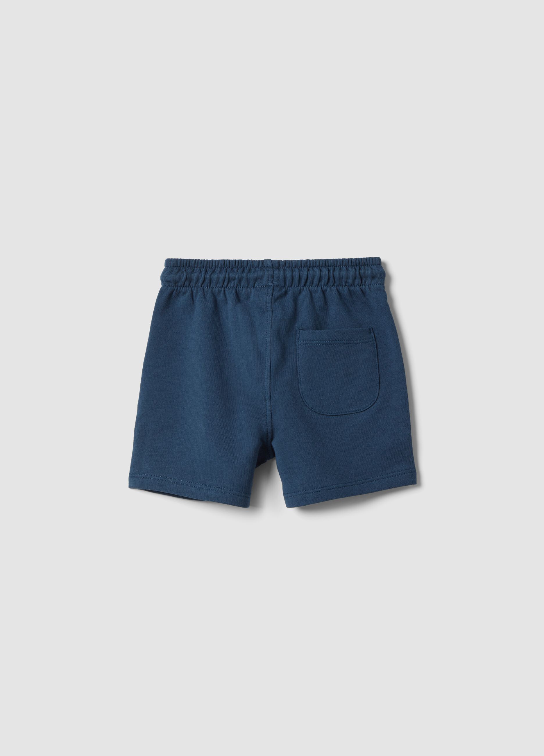 Blue pure cotton regular fit shorts for babies