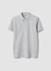 Grey cotton short-sleeved polo regular fit_4