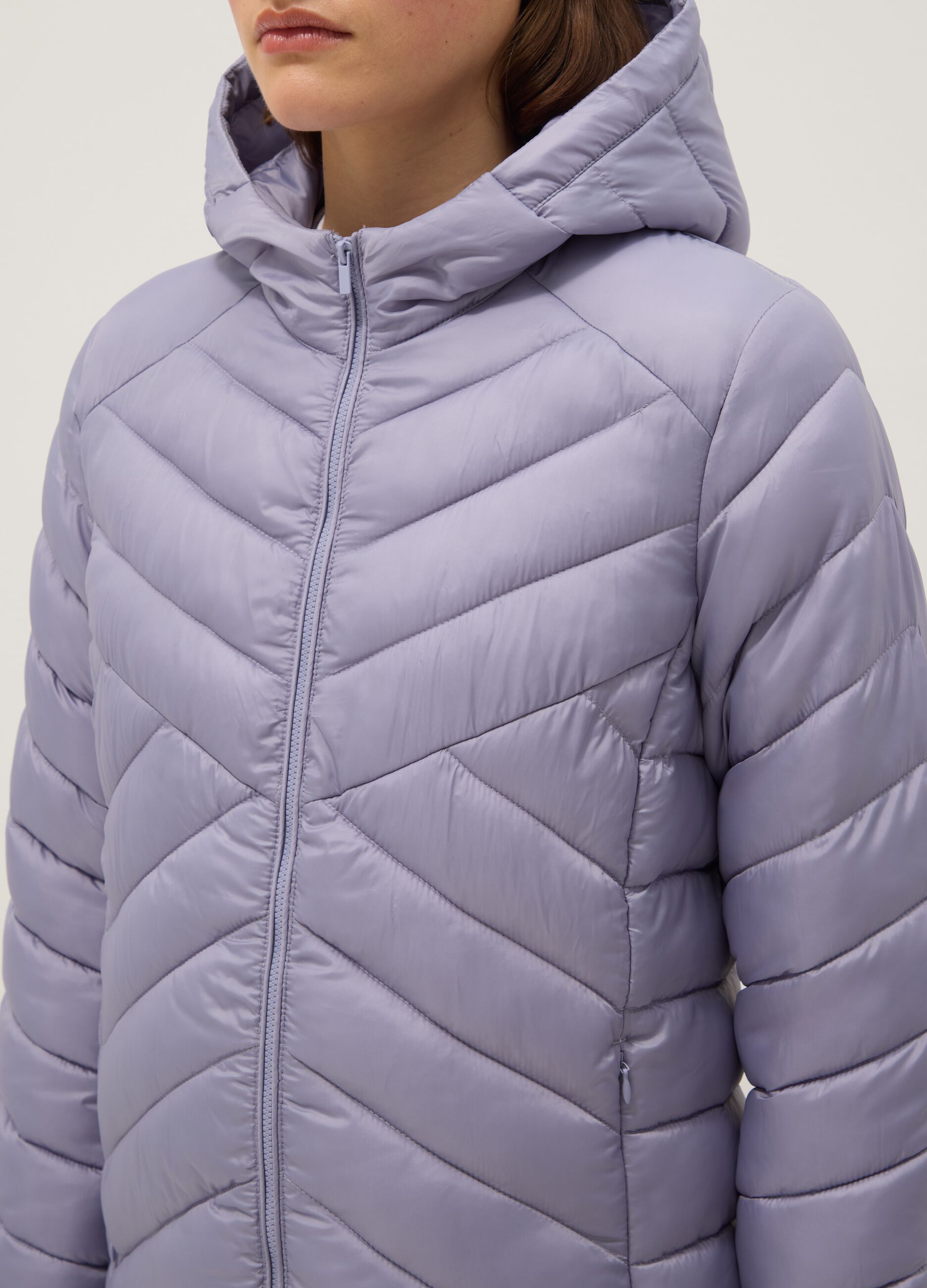 Purple padded jacket regular fit with hood