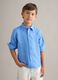 Kids&rsquo; oversized-fit light blue pure linen shirt_0
